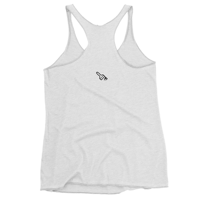 heather white Custom Pet Women's Racerback Tank for a dog named Yoda