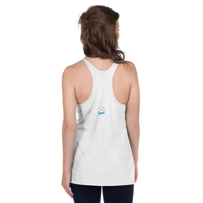 heather white Custom Pet Women's Racerback Tank for a horse named Bella