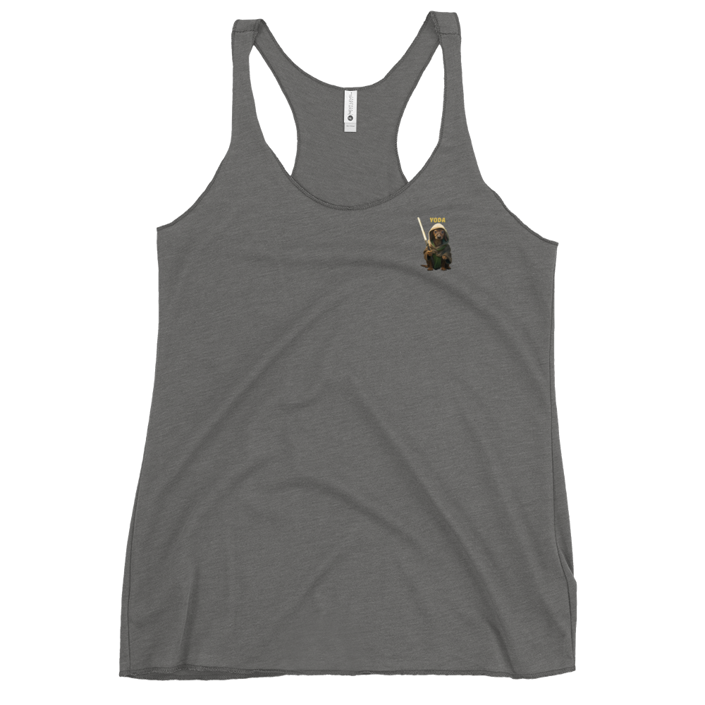 grey Custom Pet Women's Racerback Tank for a dog named Yoda