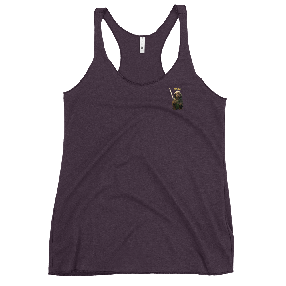 purple Custom Pet Women's Racerback Tank for a dog named Yoda