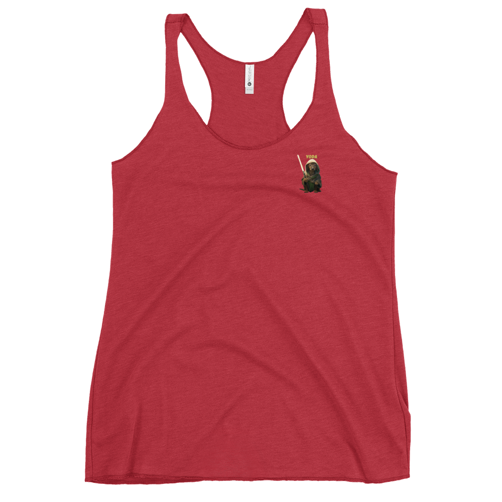 red Custom Pet Women's Racerback Tank for a dog named Yoda