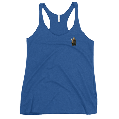 royal blue Custom Pet Women's Racerback Tank for a dog named Yoda