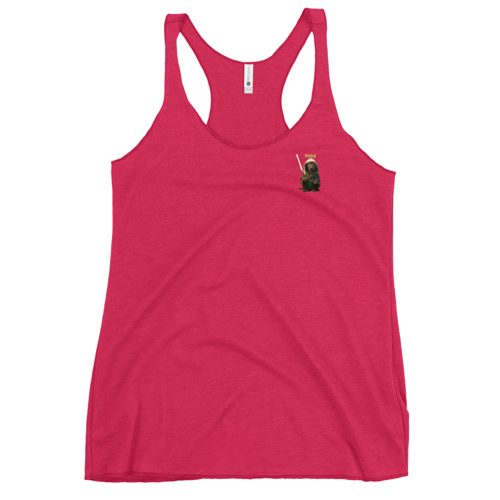 pink Custom Pet Women's Racerback Tank for a dog named Yoda