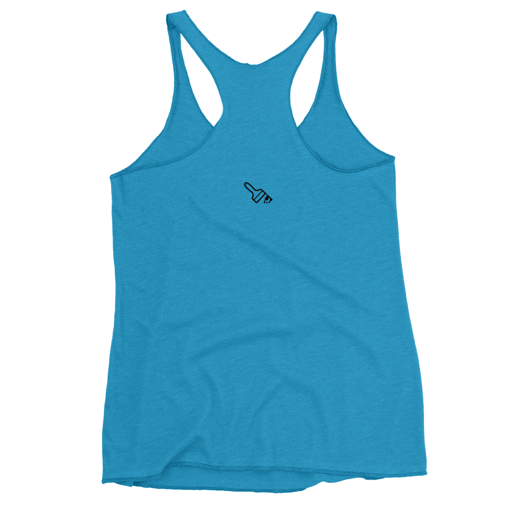 turquoise Custom Pet Women's Racerback Tank for a dog named Yoda