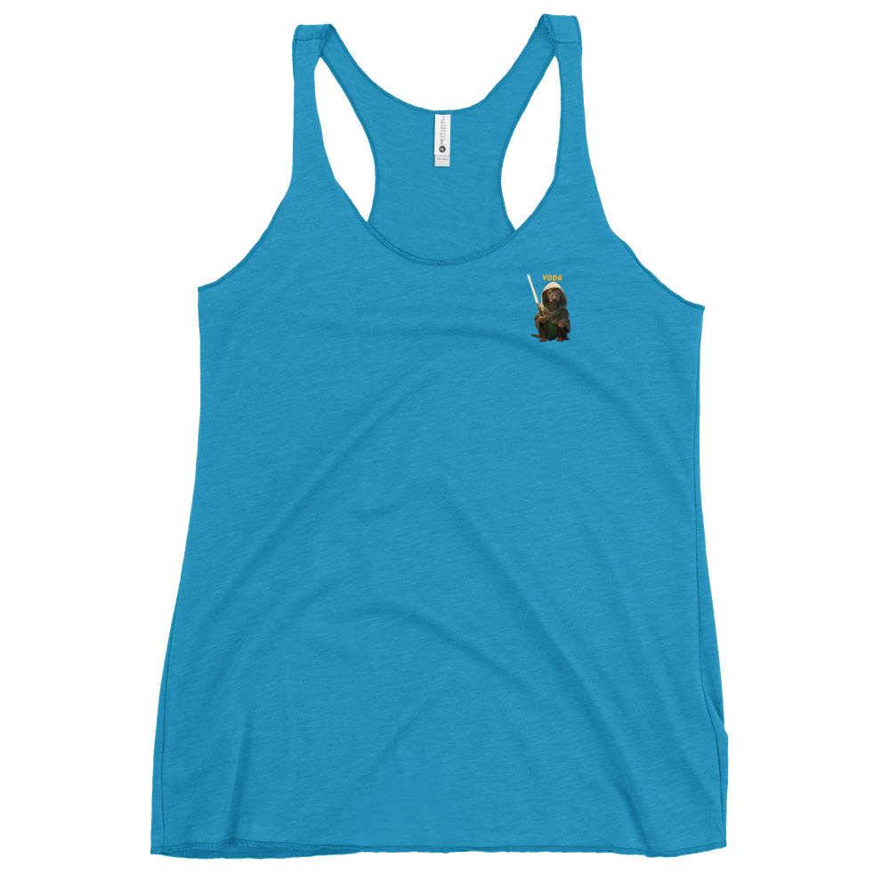 turquoise Custom Pet Women's Racerback Tank for a dog named Yoda