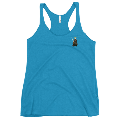 turquoise Custom Pet Women's Racerback Tank for a dog named Yoda