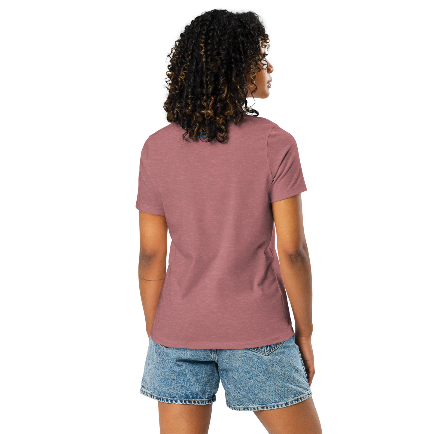 heather mauve Custom Pet Women's Relaxed T-Shirt for a horse named Bella