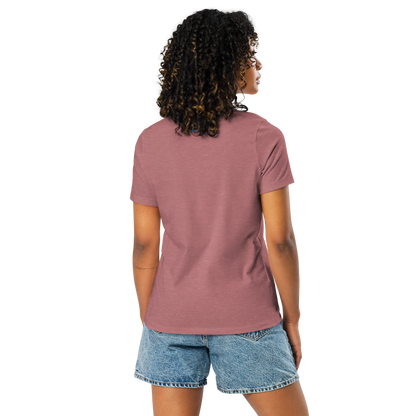 heather mauve Custom Pet Women's Relaxed T-Shirt for a horse named Bella