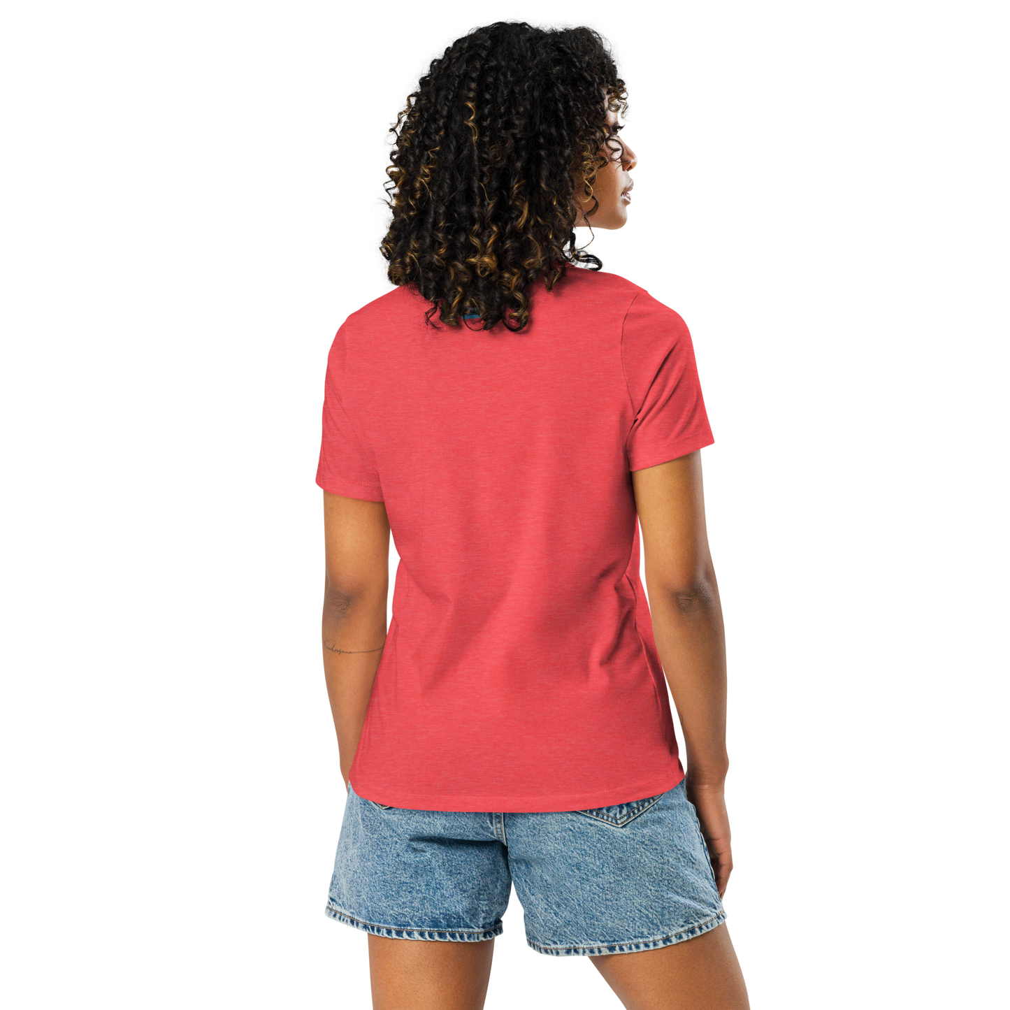 heather red Custom Pet Women's Relaxed T-Shirt for a horse named Bella