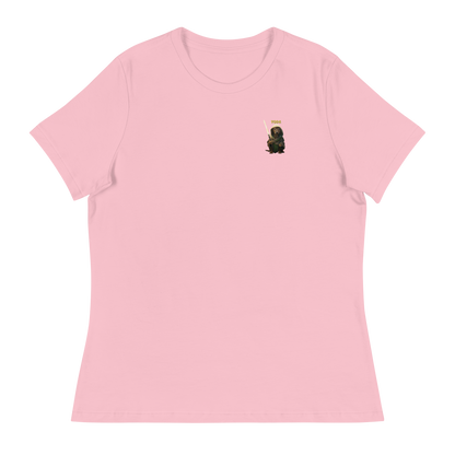 pink Custom Pet Women's Relaxed T-Shirt for a dog named Yoda